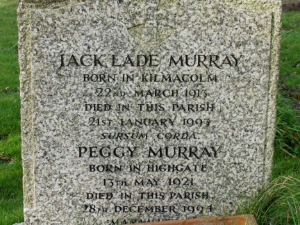 MURRAY Jack Lade 1913-1993 and Peggy MURRAY 1921-1994